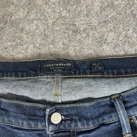 Lucky Brand Jeans Mens 40X30 Medium Wash Blue Denim 363 Vintage Straight Stretch - Picture 3 of 11